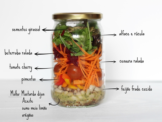 salada no frasco