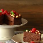 Prato de bolo de chocolate